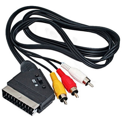 Шнур 3RCA-SCART с переключателем